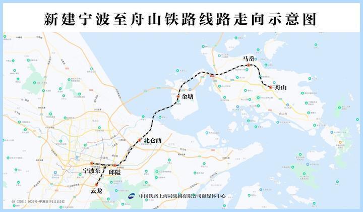 甬舟铁路最新版线路图